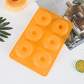 6 Cavity Donut Mold Silicone Non-stick Baking Tray Heat-resistant Reusable Folded Donuts Maker Colorful Soft Dessert Making Tool