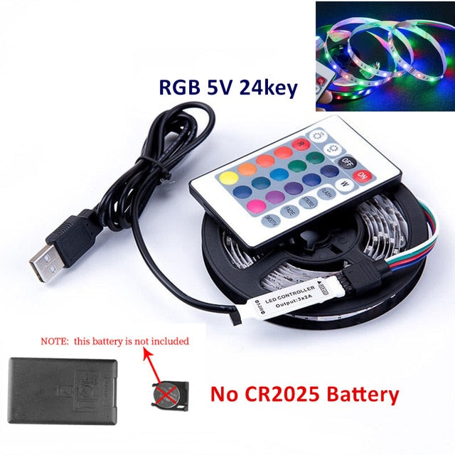 RGB LED Strip Light 5V USB 60 LEDs/m 2835 SMD LED Flexible Tape HDTV TV Desktop PC Bottom Screen Lighting 1M  2M 3M 4M 5M