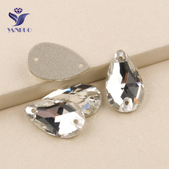YANRUO 3230 Drop AAAAA Quality Sewing Crystal Flatback Rhinestones Sew On Stones Glass For Dresses Clothes Jewelry