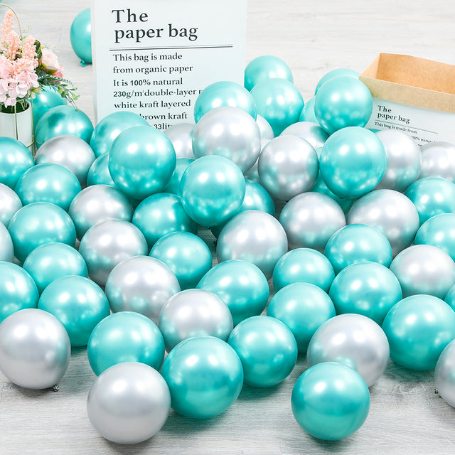 10Pcs 20pcs 5inch Gold Silver Purple Green Blue Metal Balloon Wedding Balloons Happy Birthday Latex Metal Chrome Ballon Decor
