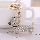 Fashion Dog Dachshund Car Keychain Key Chain Charm Pendant Keys Holder Keyring Women Girl Gift Car Styling Interior Accessories