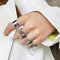 2020 New Punk Style Chain Link Multiple Finger Open Rings for Women Party Concert Ceremony Fashion Jewelry Gift Wholesale