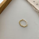 AOMU 2020 Fashion Crystal Beaded Rings Cute Minimalist Coloful Beads Geometric Stacked Fine Rings for Women Party Gift Jewelry