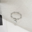 AOMU 2020 Fashion Crystal Beaded Rings Cute Minimalist Coloful Beads Geometric Stacked Fine Rings for Women Party Gift Jewelry