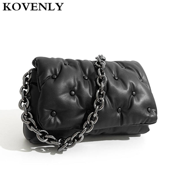 Branded Women's Shoulder Bags 2020 Denim Quality Thick Metal Chain Shoulder Purses And Handbag Women Clutch Bags Ladies Hobo Bag