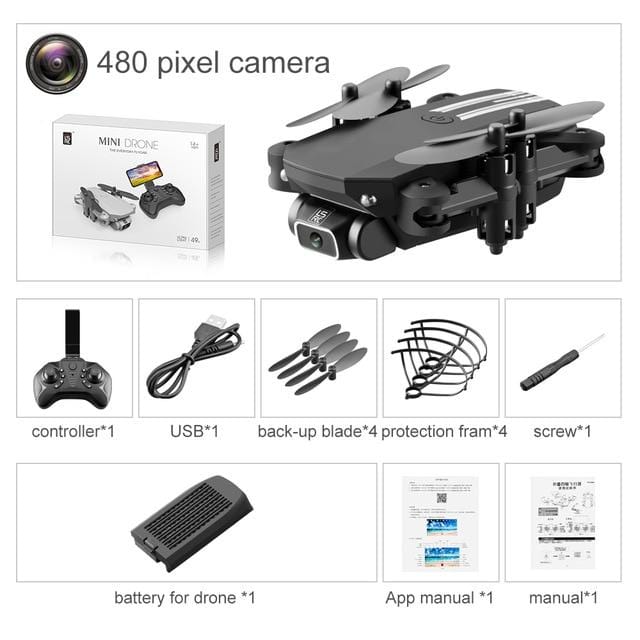 XKJ 2020 New Mini Drone 4K 1080P HD Camera WiFi Fpv Air Pressure Altitude Hold Black And Gray Foldable Quadcopter RC Dron Toy