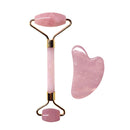 Natural Rose Quartz Jade Roller Set Real Jade Gouache Scraper Jade Massager Gua Sha Board Facial Massager Face Massage Roller