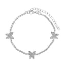 Caraquet 2021 Iced Out Crystal Butterfly Anklets for Women Bling Rhinestone Chain Ankle Bracelet Beach Barefoot Female Jewelry