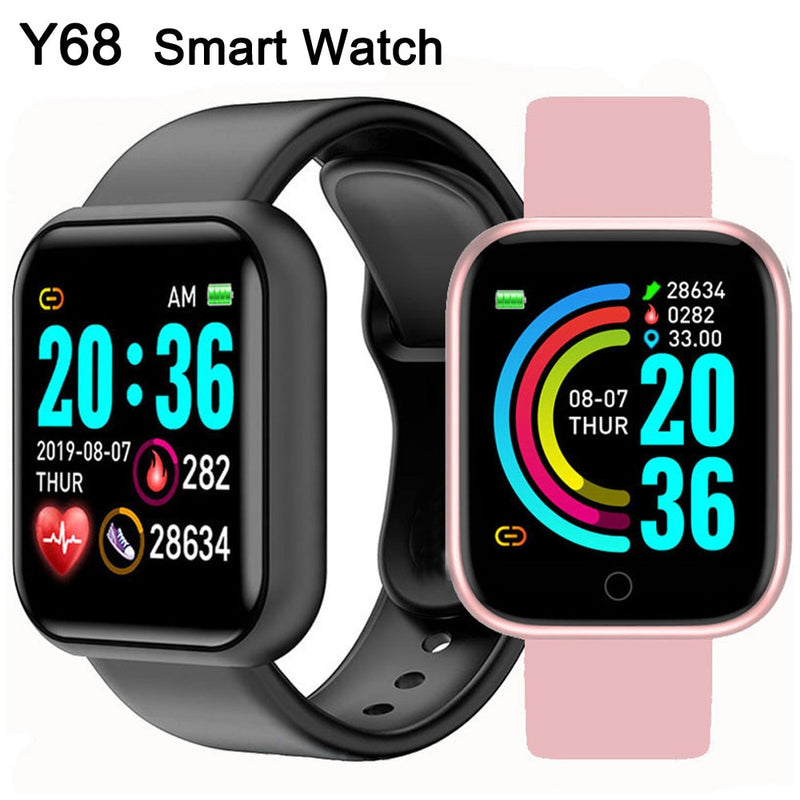 Y68 Smart Watch Women Men Sport Bluetooth Smart Band Heart Rate Monitor Blood Pressure Fitness Tracker Bracelet for Android IOS