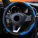 Car Steering Wheel Cover Breathable Anti Slip PU Leather Steering Covers Suitable 37-38cm Auto Decoration Carbon Fiber