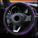 Car Steering Wheel Cover Breathable Anti Slip PU Leather Steering Covers Suitable 37-38cm Auto Decoration Carbon Fiber