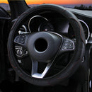 Car Steering Wheel Cover Breathable Anti Slip PU Leather Steering Covers Suitable 37-38cm Auto Decoration Carbon Fiber