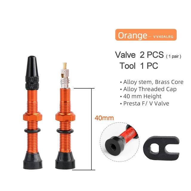 Deemount 2PCS 40/60/80/MM Brass or Alloy Stem Bicycle F/V Presta Tubeless Tire Valve Road Bike MTB Nipple W/Tool Alloy Valve Cap