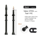 Deemount 2PCS 40/60/80/MM Brass or Alloy Stem Bicycle F/V Presta Tubeless Tire Valve Road Bike MTB Nipple W/Tool Alloy Valve Cap