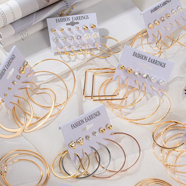 New Fashion Large Circle Hoop Drop Earrings For Women 2020 Vintage Statement Simple Gold Round Female Hanging Earrings Jewelry