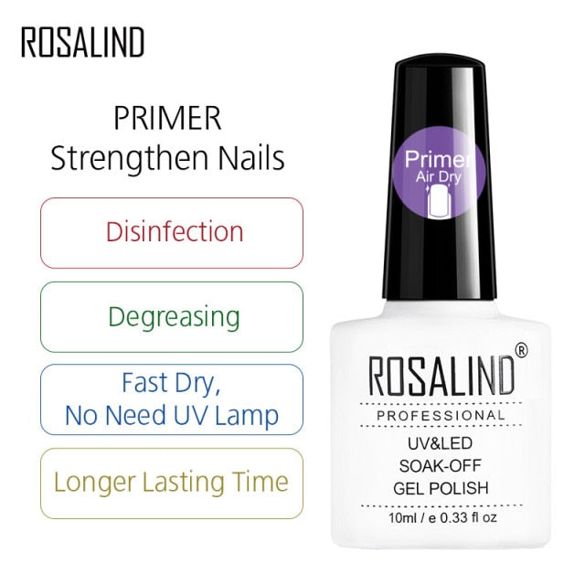 ROSALIND 10ML Top Base Coat Gel Nail Polish For Nail Extension UV LED Gel Lacquer Nail Art Primer For Nails Semi Permanent T