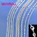 Big Promotion 100% Authentic 925 Sterling Silver Chain Necklace with Lobster Clasps fit Men Women Pendant 10 Designs 16-30 Inch