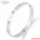 FYSARA Luxury Brand Crystals Love Bangles Cubic Zirconia Bracelets Couple Luxuxy Jewelry Stainless Steel Bangles For Women Gift
