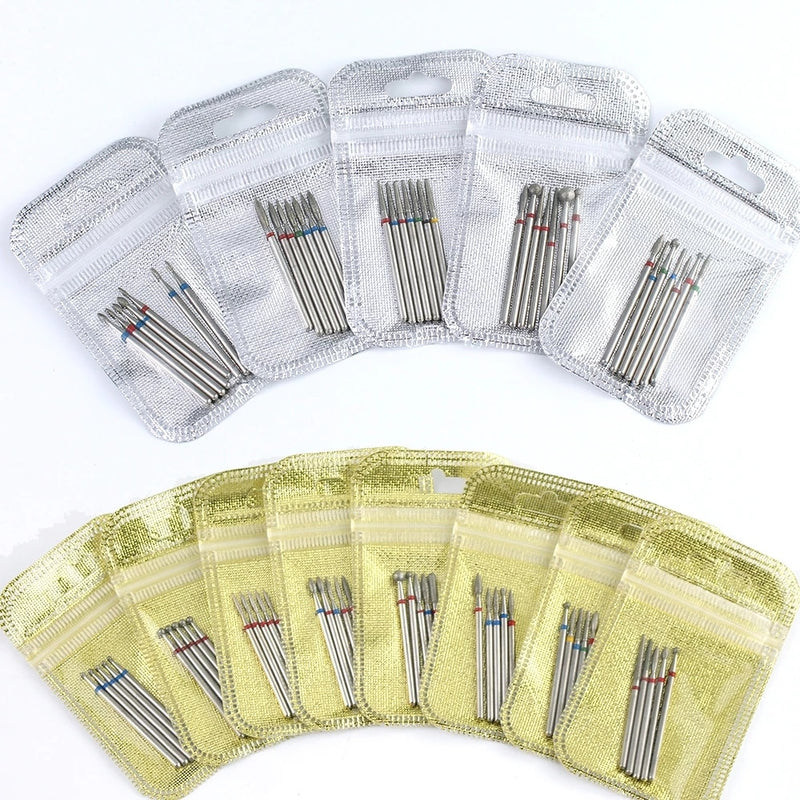 5/6/7 Diamond Nail Drill Bits Milling Cutter Set Cutters Manicure Silicon Stone Pedicure Electric for Mill Manicure Machine