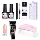 UR SUGAR 15ml Poly UV Nail Gel Kit Acrylic Set Extend Fast Builder UV Gel Slip Solution Nail Form Nail Art Brush Nail Tool Kit