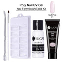 UR SUGAR 15ml Poly UV Nail Gel Kit Acrylic Set Extend Fast Builder UV Gel Slip Solution Nail Form Nail Art Brush Nail Tool Kit