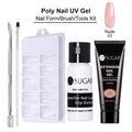 UR SUGAR 15ml Poly UV Nail Gel Kit Acrylic Set Extend Fast Builder UV Gel Slip Solution Nail Form Nail Art Brush Nail Tool Kit