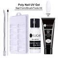 UR SUGAR 15ml Poly UV Nail Gel Kit Acrylic Set Extend Fast Builder UV Gel Slip Solution Nail Form Nail Art Brush Nail Tool Kit