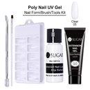 UR SUGAR 15ml Poly UV Nail Gel Kit Acrylic Set Extend Fast Builder UV Gel Slip Solution Nail Form Nail Art Brush Nail Tool Kit