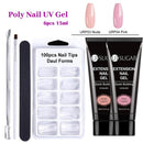 UR SUGAR 15ml Poly UV Nail Gel Kit Acrylic Set Extend Fast Builder UV Gel Slip Solution Nail Form Nail Art Brush Nail Tool Kit