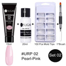 UR SUGAR 15ml Poly UV Nail Gel Kit Acrylic Set Extend Fast Builder UV Gel Slip Solution Nail Form Nail Art Brush Nail Tool Kit