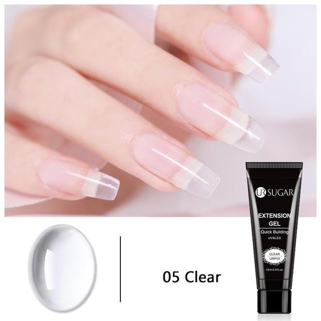 UR SUGAR 15ml Poly UV Nail Gel Kit Acrylic Set Extend Fast Builder UV Gel Slip Solution Nail Form Nail Art Brush Nail Tool Kit