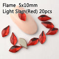 20pcs Pear Flame Nail Mix Color Rhinestones Gems Diamond Gold Bottom Flat Back Nail art Strass Stone 3D Charms Nails Accessories