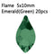 20pcs Pear Flame Nail Mix Color Rhinestones Gems Diamond Gold Bottom Flat Back Nail art Strass Stone 3D Charms Nails Accessories