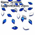 20pcs Pear Flame Nail Mix Color Rhinestones Gems Diamond Gold Bottom Flat Back Nail art Strass Stone 3D Charms Nails Accessories