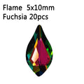 20pcs Pear Flame Nail Mix Color Rhinestones Gems Diamond Gold Bottom Flat Back Nail art Strass Stone 3D Charms Nails Accessories