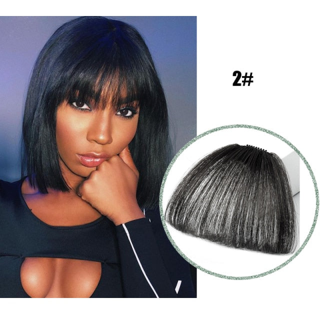 Synthetic Fake Bang Hair Piece Clip In Hair Extension Fake Fringes Bang Women Natural Air Bangs Clip on Bangs 24 Colors