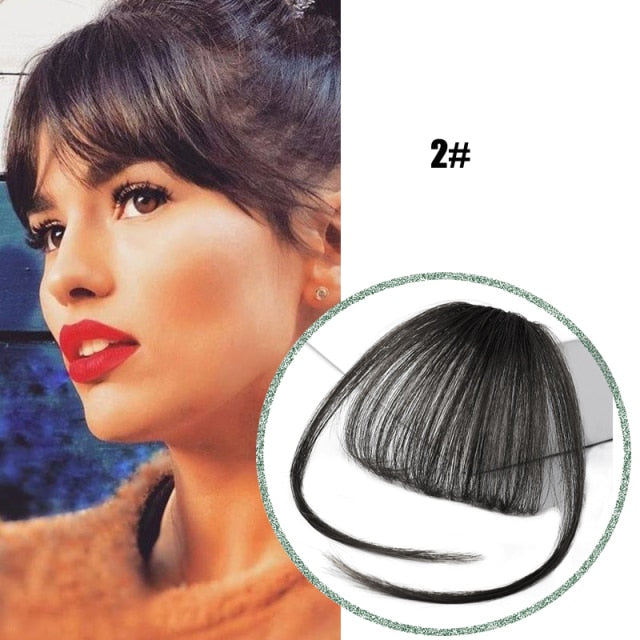 Synthetic Fake Bang Hair Piece Clip In Hair Extension Fake Fringes Bang Women Natural Air Bangs Clip on Bangs 24 Colors