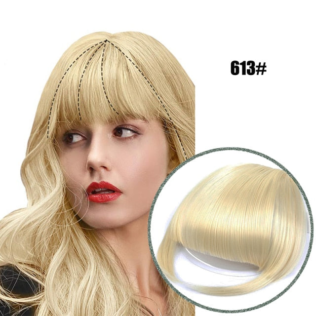 Synthetic Fake Bang Hair Piece Clip In Hair Extension Fake Fringes Bang Women Natural Air Bangs Clip on Bangs 24 Colors