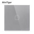Minitiger EU Standard Luxury White Crystal Glass Switch Wall Light Touch Switch , 1 Gang 1 Way Touch Switch