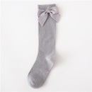 Solid Children Socks With Bows Cotton Baby Girls Socks Soft Toddlers Long Socks For Kids Princess Knee High Socks for Girls 2020