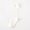 Solid Children Socks With Bows Cotton Baby Girls Socks Soft Toddlers Long Socks For Kids Princess Knee High Socks for Girls 2020
