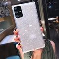 Square Fluorescent Glitter Phone Case For Samsung S20 FE Plus Note 20 Ultra S10 A71 A51 A50 A70 S21 Ultra FE A52 A72 Soft Cover