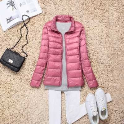 Women 90% White Duck Down Jacket Autumn Female Ultra Light Down Jackets Slim Solid Long Sleeve Hooded Parkas Candy Color