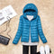 Women 90% White Duck Down Jacket Autumn Female Ultra Light Down Jackets Slim Solid Long Sleeve Hooded Parkas Candy Color