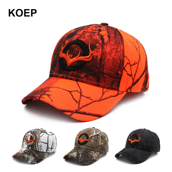 KOEP 2021 New Camo Baseball Cap Fishing Caps Men Outdoor Hunting Camouflage Jungle Hat 3D Deer Head Hiking Casquette Hats
