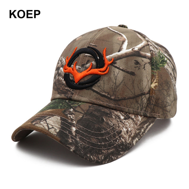 KOEP 2021 New Camo Baseball Cap Fishing Caps Men Outdoor Hunting Camouflage Jungle Hat 3D Deer Head Hiking Casquette Hats