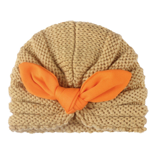 BalleenShiny Warm Baby Hats For Boys&Girls Infant Lovely Bowknot Hats Baby Bonnet Beanie Turban Head Accessories Kids Gifts