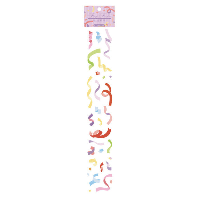 Mohamm 1Pcs Colorful Ribbon Series Stickers Decoration DIY Creative Hand Account Materials Stationary School Supplies
