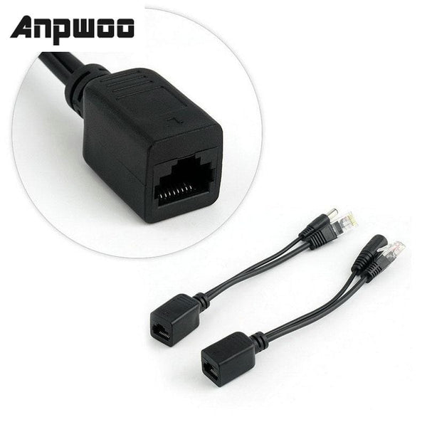 ANPWOO POE Cable Passive Power Over Ethernet Adapter Cable POE Splitter RJ45 Injector Power Supply Module 12-48v For IP Camea