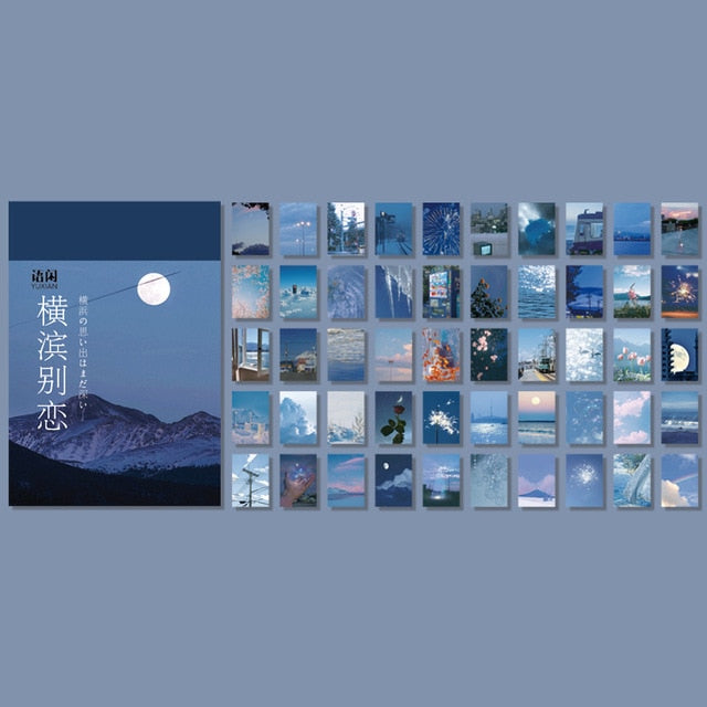 Yoofun 50 Sheets Natural Scenery&Art Paintings Stationery Stickers Book Aesthetic Landscape Cute Bullet Journaling Decor Sticker